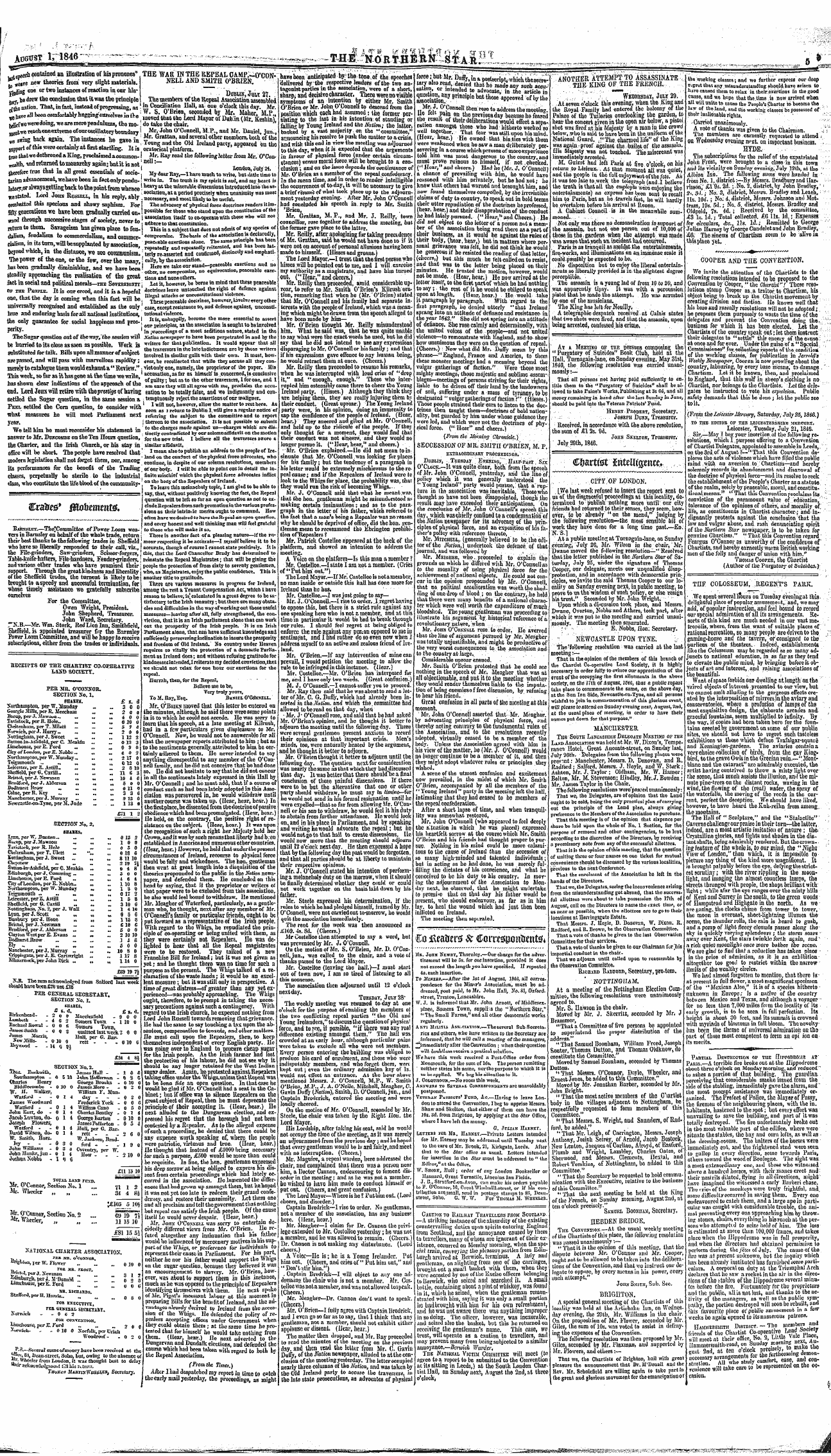 Northern Star (1837-1852): jS F Y, 2nd edition - Begeipts Op The Chartist Co-Operative Laxd Society.