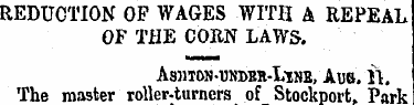 REDUCTION OF WAGES WITH A REPEAL OF THE ...