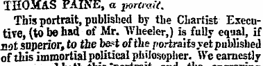 THOMAS PAINE, a portrait. This portrait,...