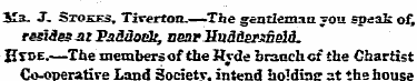Ma. J. Stokes. Tiverton.—Tlie gentleman,...