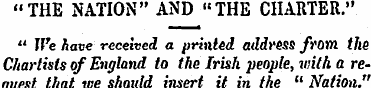 "THE NATION" AND "THE CHARTER." " If'e h...