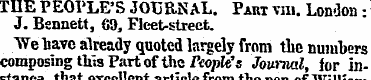 THE PEOPLE'S JOURNAL. Part vm. London • ...