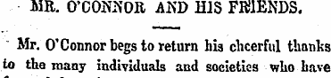 MR. O'CONNOR AND HIS FRIENDS. i Mr. O'Co...
