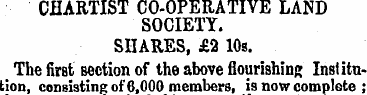 CHARTIST CO-OPERATIVE LAND SOCIETY. SHAR...