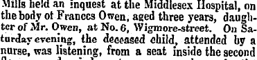 Mills held an inquest at the Middlesex H...