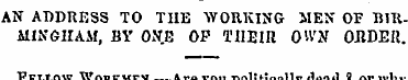 AN ADDRESS TO THE WORKING MEN OF BIRMING...