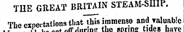 THE GREAT BRITAIN STEAM-SHIP. The expect...