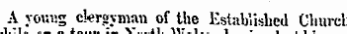 tour in orth Wales A young clergyman of the Established Churcl