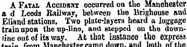 A Fatal Accidbht occurred on the Manches...