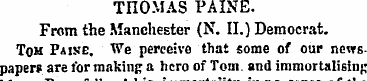 THOMAS PAINE. From the Manchester (N. II...