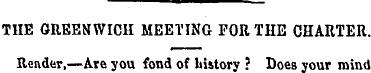 THE GREENWICH MEETING FOR THE CHARTER. R...