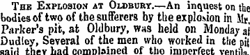 Thb Explosion at Oldburt.—An inquest on ...