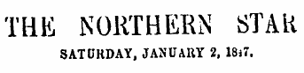 TBE NORTHERN STAR SATURDAY, JANUARY 2, 18*7.