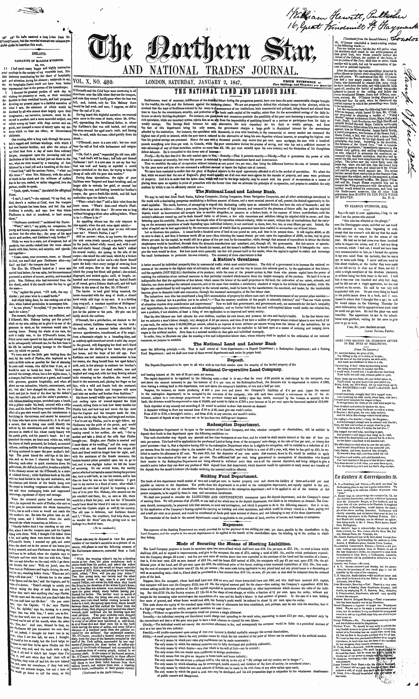 Northern Star (1837-1852): jS F Y, 2nd edition - Concluded. . W • /^^^A^I^ (/C4>T+> » Tts...