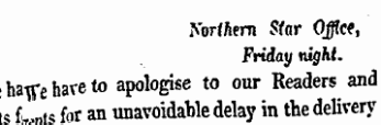 i Yorfnem Star Offlct, Friday \vit)ht. ihatfe have to apologise to our Readers and t&lt; f «nt&lt; for an unavoidable delay in the delivery