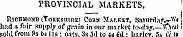 PROVINCIAL MARKETS. Richmond (Yorkshire)...