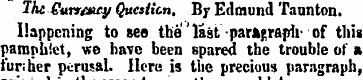 The Currmey Question, By Edmund Taunton....