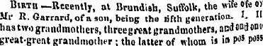 Birth —Recently, at Brundish, Suffolk, t...