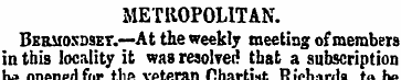 METROPOLITAN. Bkrmoxdset.—At the weekly ...