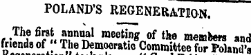 POLAND'S REGENERATION. t - Ti !? 6 ?i ™ ...