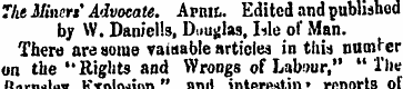The Miners'Advocate. Armt. Edited and pu...