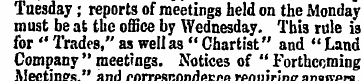 Tuesday; reports of meetings held on the...