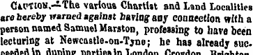 CiCTton.—The various Chartist and Land L...