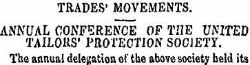 TRADES' MOVEMENTS. ANNUAL CONFERENCE OF ...