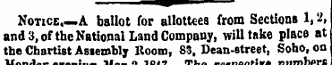 ¦ ^ Notice.— A ballot for allottees from...