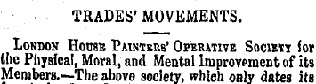 TRADES' MOVEMENTS London House Paintkrb'...