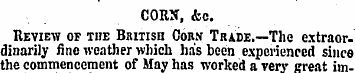 CORN, &c. Review of the British Corn Tra...