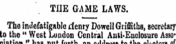 THE GAME LAWS. The indefatigable rlenry ...