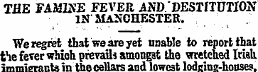 THE FAMINE FEVER AND DESTITUTION IN MANC...
