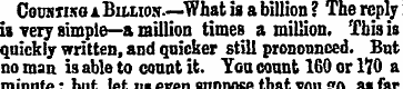 ConsTwo a Billion.—What is a billion ? T...