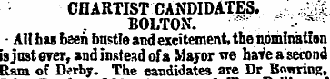 CHARTIST CANDIDATES. , : S BOLTON. • ¦ s...