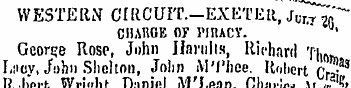 WESTERN CIRCUIT—EXETER, j or>T "*- CHARG...