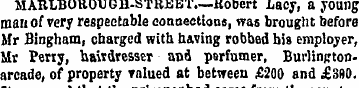 MARLBOROUGH- .—Bobert Lacy, a young man ...