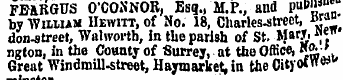 FE-&BGTTS O'COiN'NOR, Esq., M.P., and P"...