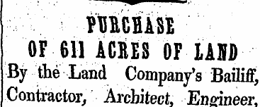 raCHASE OF 611 ACRES OF UP By the Land C...