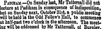 Padiham— On Sunday last, Mr Tattersall d...