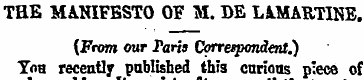 THE MANIFESTO OF M. DE LIMABTINE. (From ...