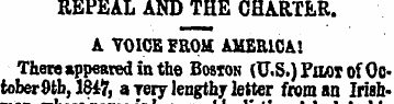 REPEAL AND THE CHARTER. A VOICE EROM AME...