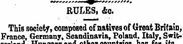 RULES, &<s. This society, composed of na...