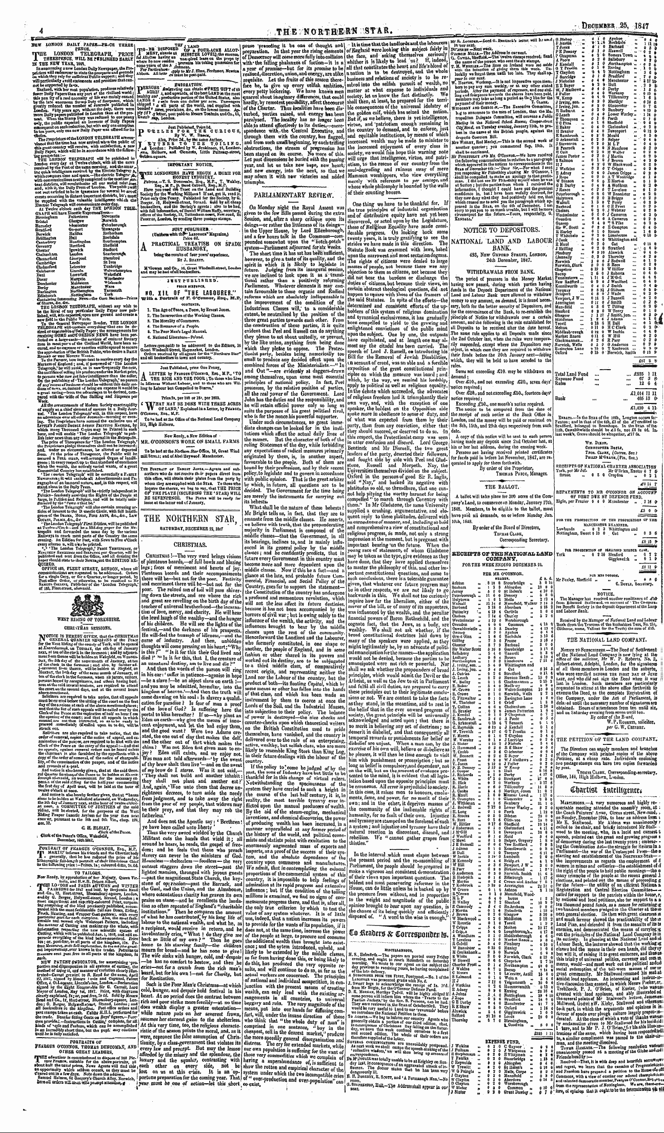 Northern Star (1837-1852): jS F Y, 2nd edition - Ad00424