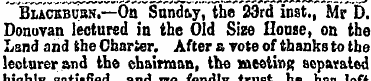 Blackburn.—On Sunday, the 23rd inst., Mr...