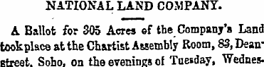 NATIONAL LAND COMPANY. A Ballot for 305 ...