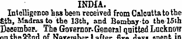 INDIA. Intelligence has been received fr...