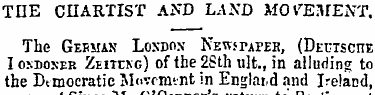 TEE CHARTIST AND LAND MOVEMENT . The Ger...