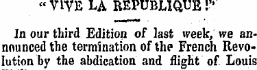 "VIVE LA REPUBLIQUE!" In our third Editi...