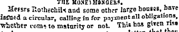 THE HONEIHOSGEBS. Hersrs Rothschili and ...